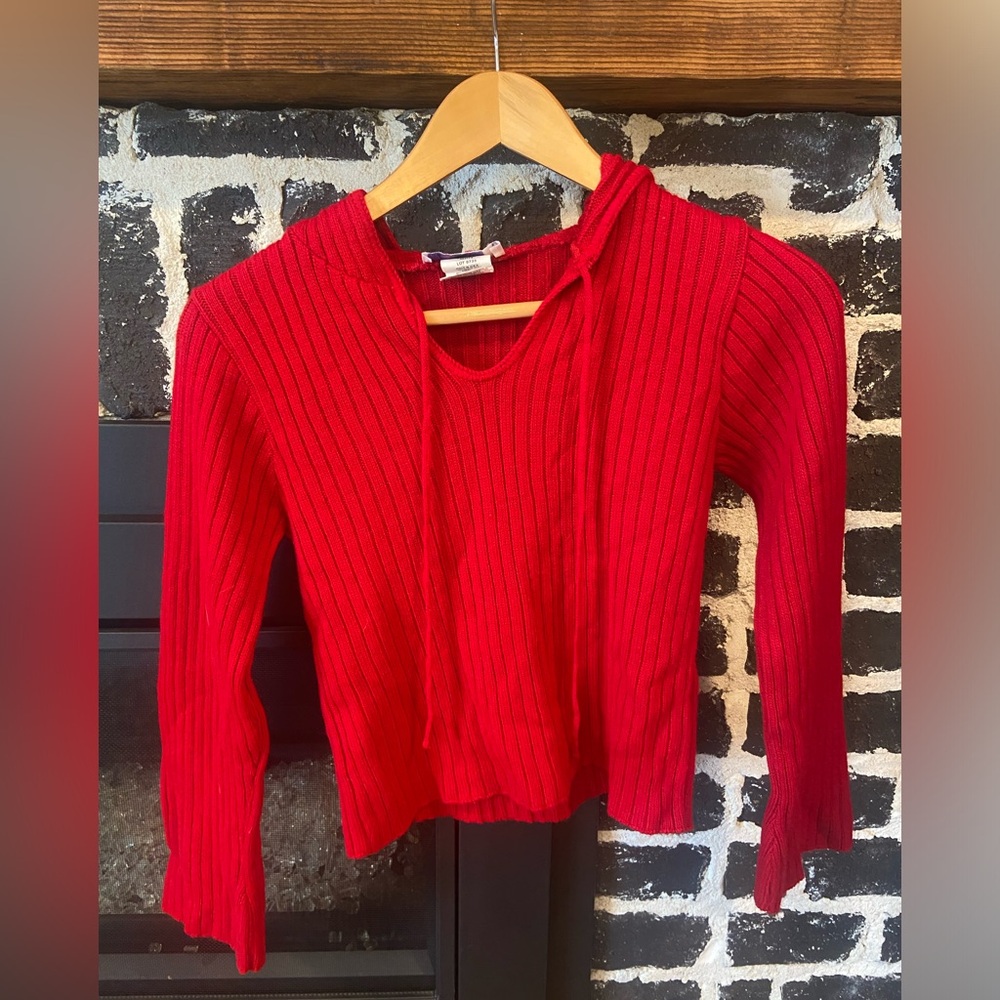 Red knit sweater